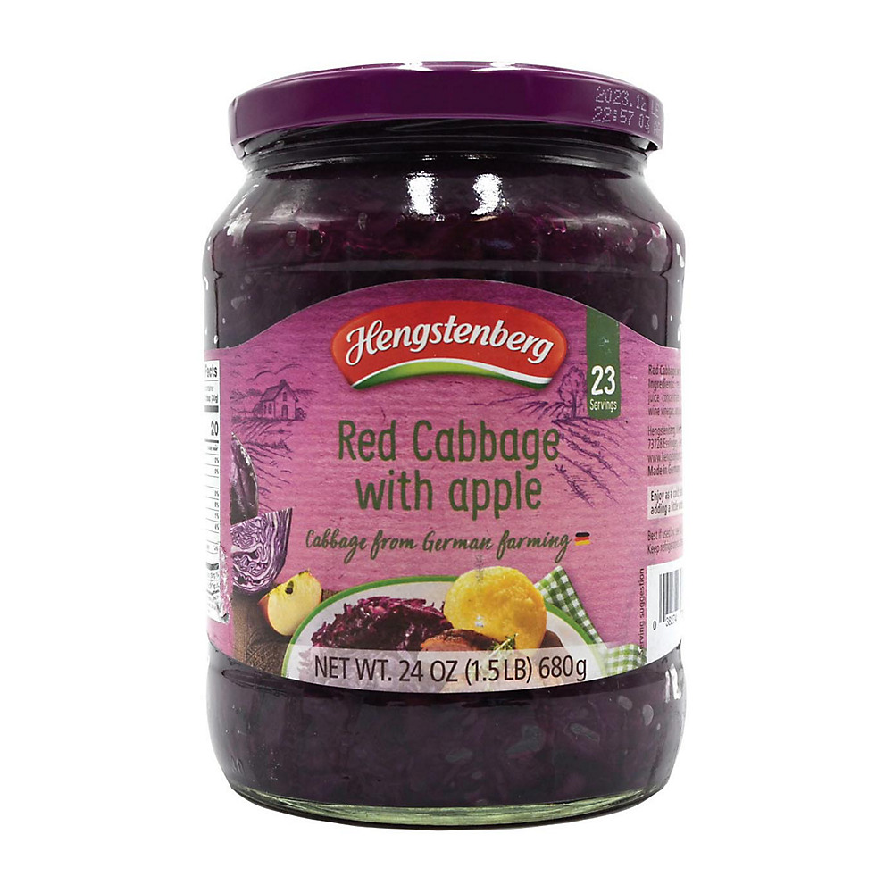 Calories in Hengstenberg Traditional Red Cabbage with Apple, 24.3 oz