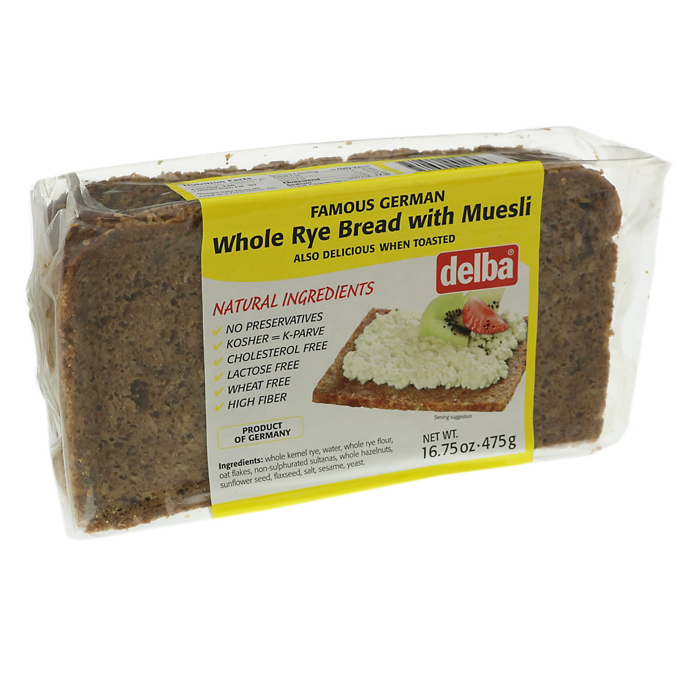 Calories in Delba Whole Rye with Muesli Bread, 16.75 oz