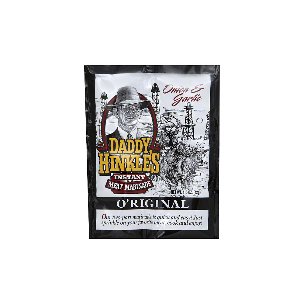Calories in Daddy Hinkle's Onion and Garlic Instant Meat Marinade, 1.5 oz