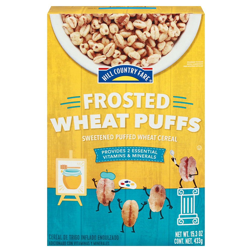 Calories in Hill Country Fare Frosted Wheat Puffs, 15.3 oz