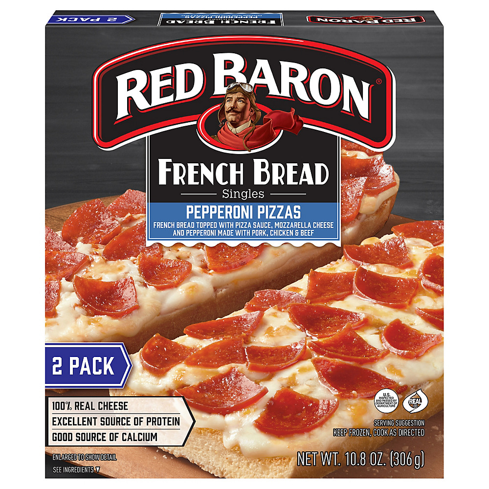 Calories in Red Baron French Bread Singles Pepperoni Pizzas, 2 ct