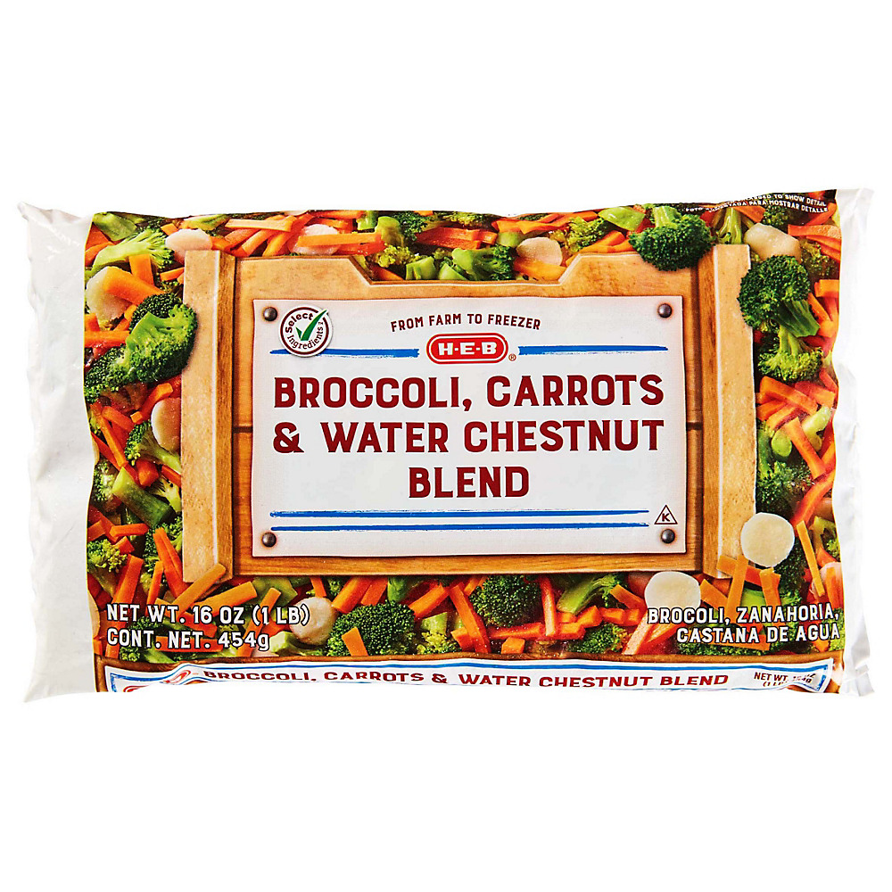 Calories in H-E-B Select Ingredients Broccoli, Carrots, & Water Chestnut Blend, 16 oz