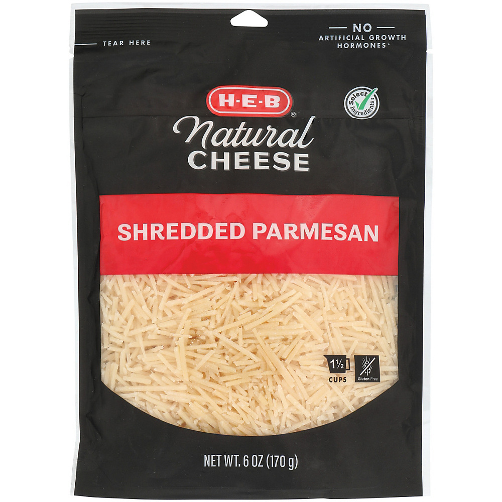 Calories in H-E-B Select Ingredients Italian Style Parmesan Cheese, Shredded, 6 oz
