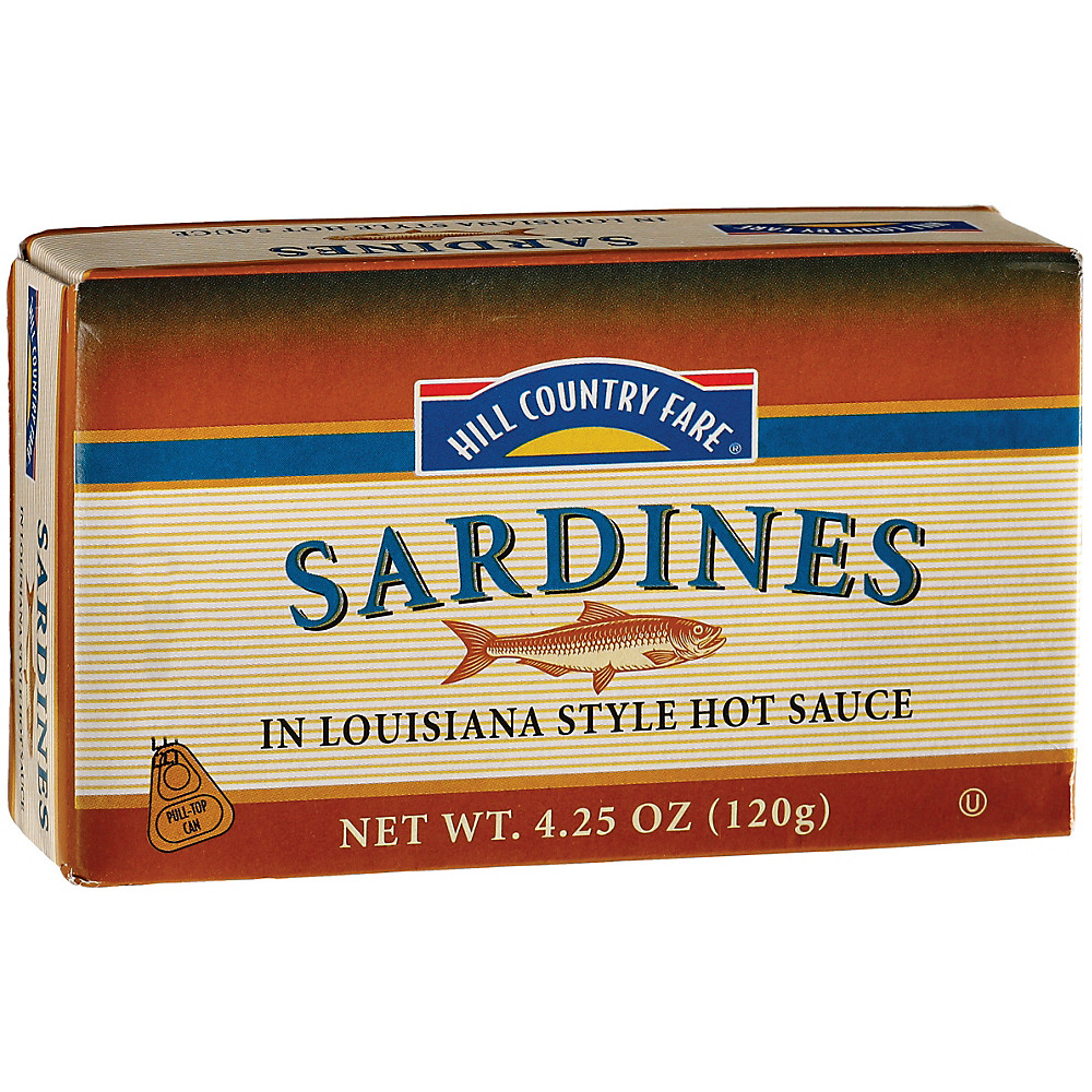 Calories in Hill Country Fare Sardines in Louisiana Style Hot Sauce, 4.25 oz
