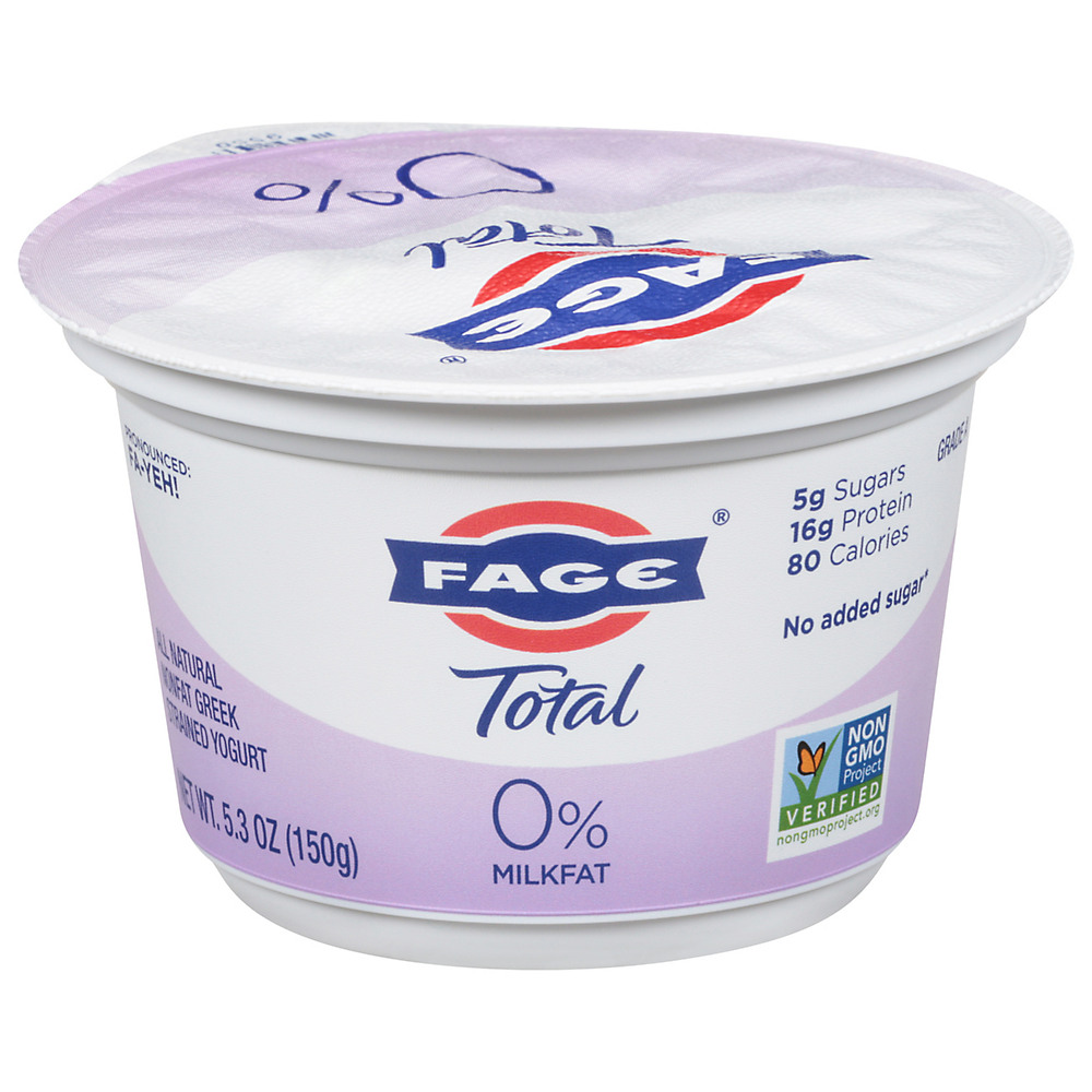 Calories in Fage Total 0% Non-Fat Plain Greek Yogurt, 6 oz
