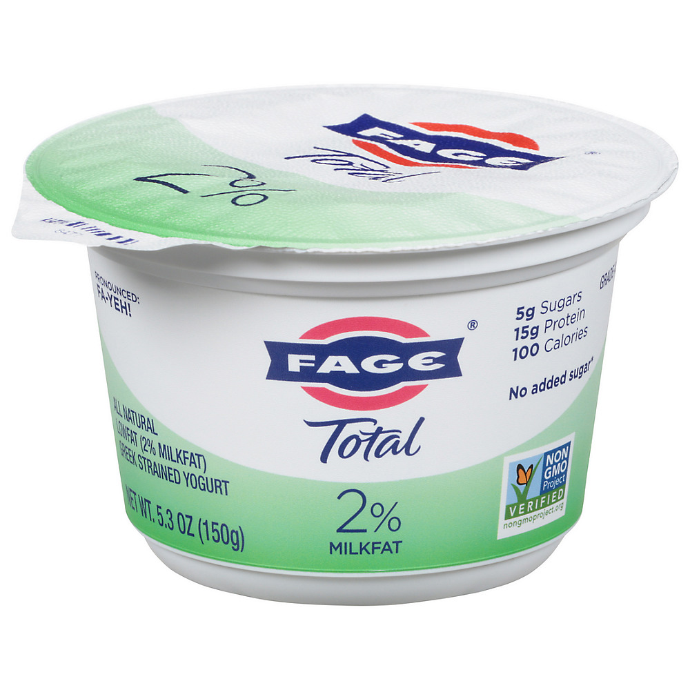 Calories in Fage Total 2% Low-Fat Plain Greek Yogurt, 7 oz
