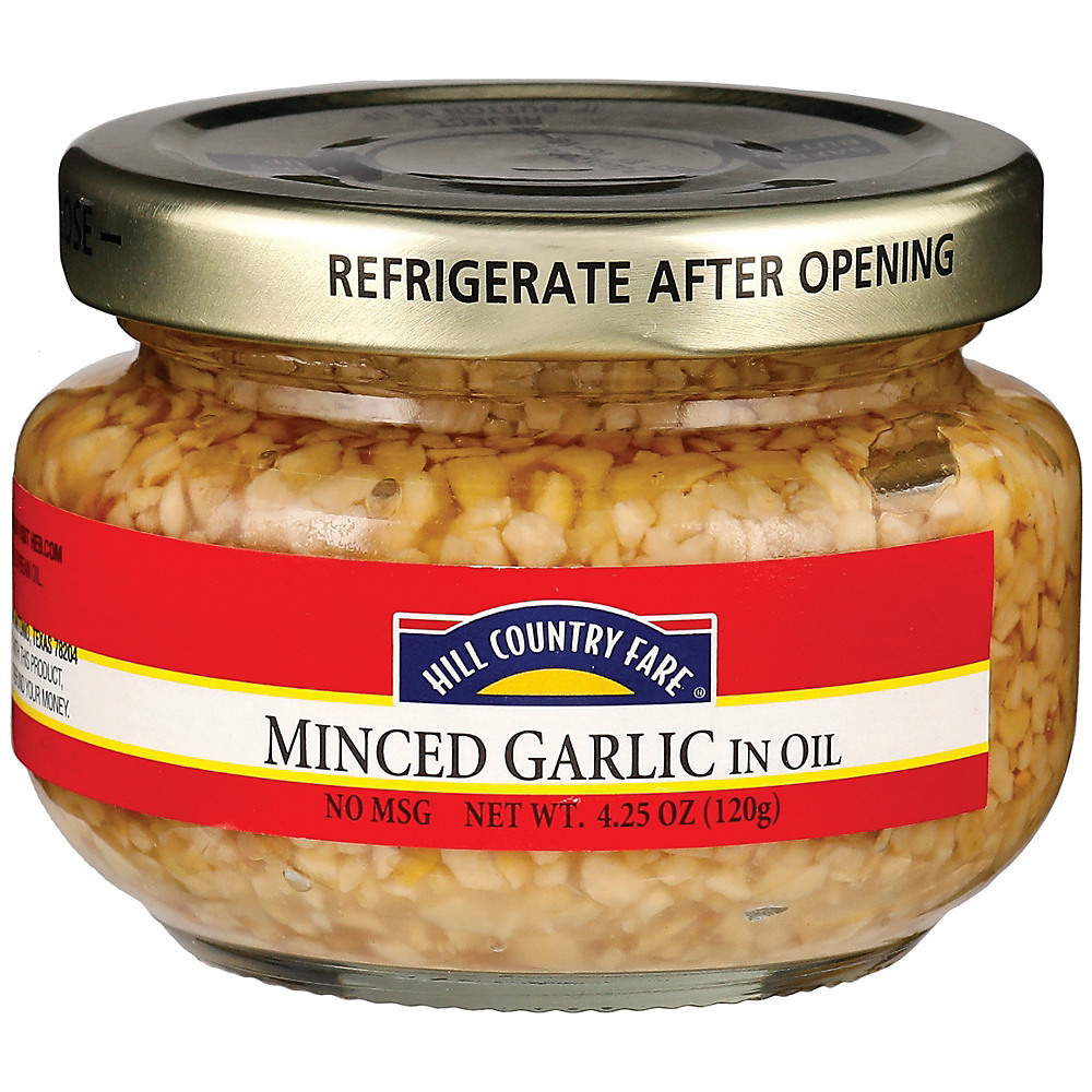 Calories in Hill Country Fare Minced Garlic In Oil, 4.25 oz
