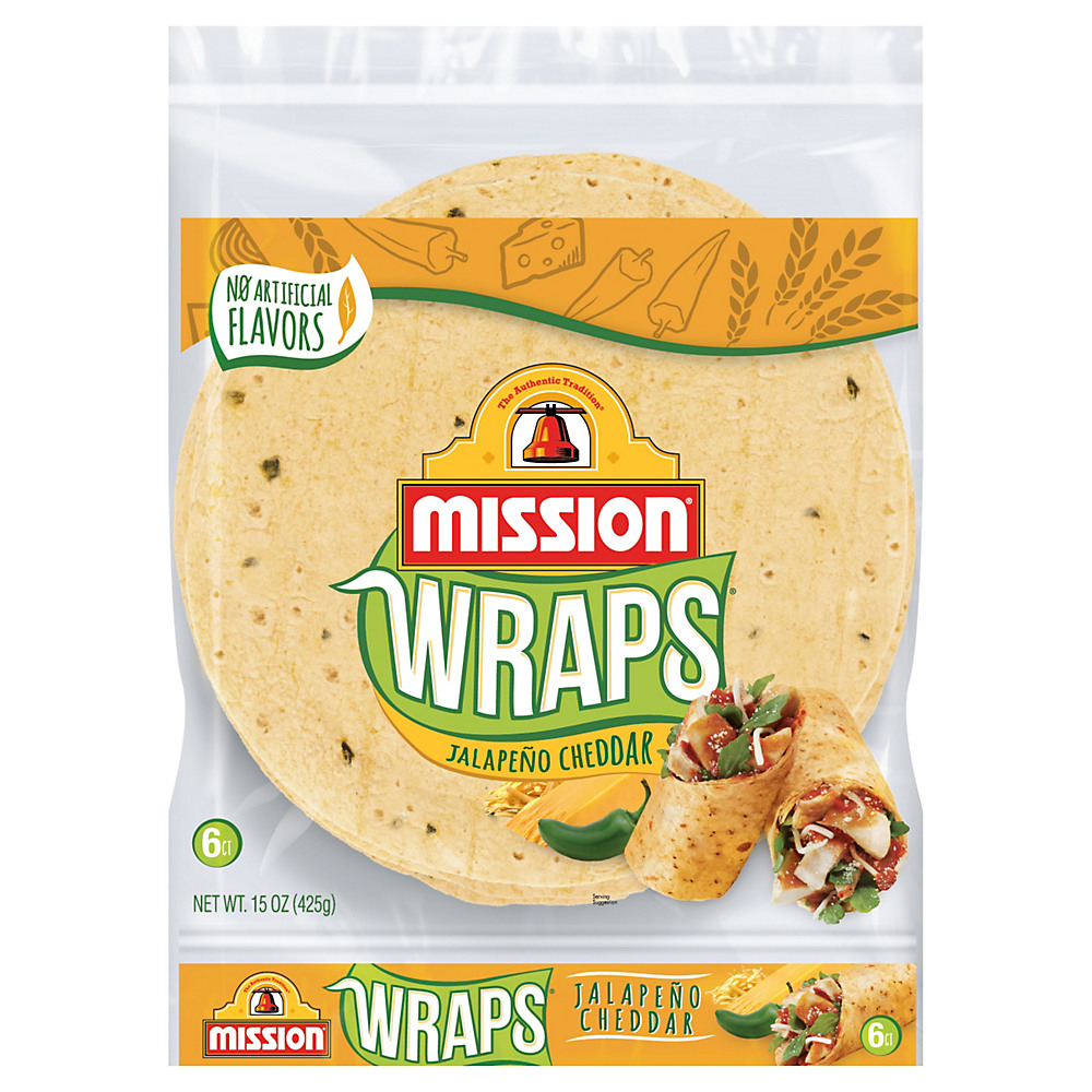 Calories in Mission Jalapeno Cheddar Wraps, 6 ct