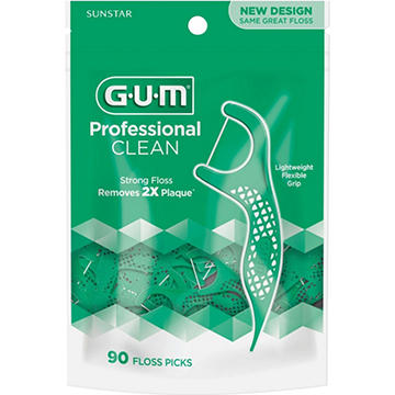 GUM Professional Clean Floss Picks, 90 ct