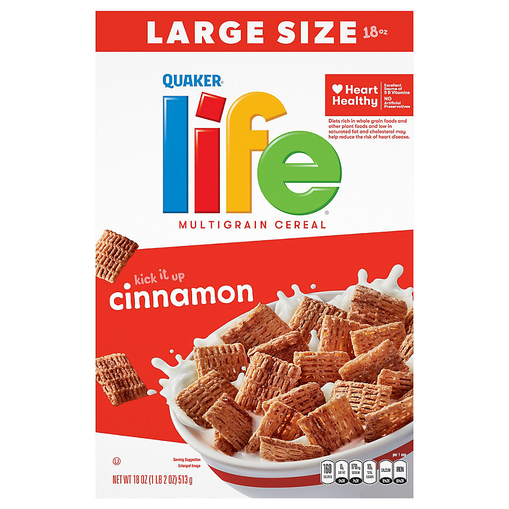 Calories in Quaker Life Cinnamon Multigrain Cereal, 18 oz