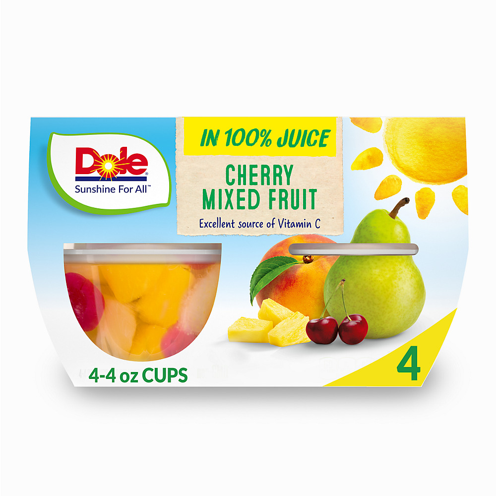 Calories in Dole Cherry Mixed Fruit In 100% Fruit Juice, 4 ct