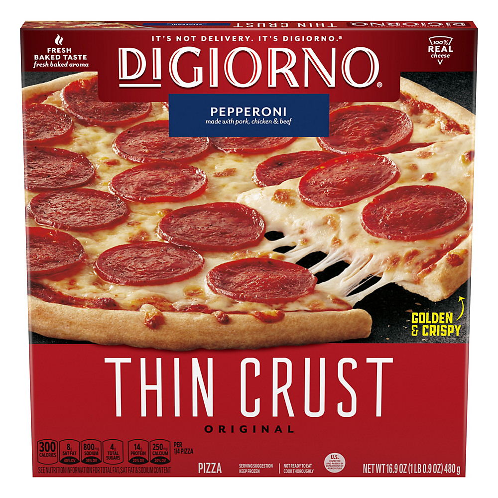 Calories in DiGiorno Pepperoni Frozen Pizza with Original Thin Crust, 22.1 oz