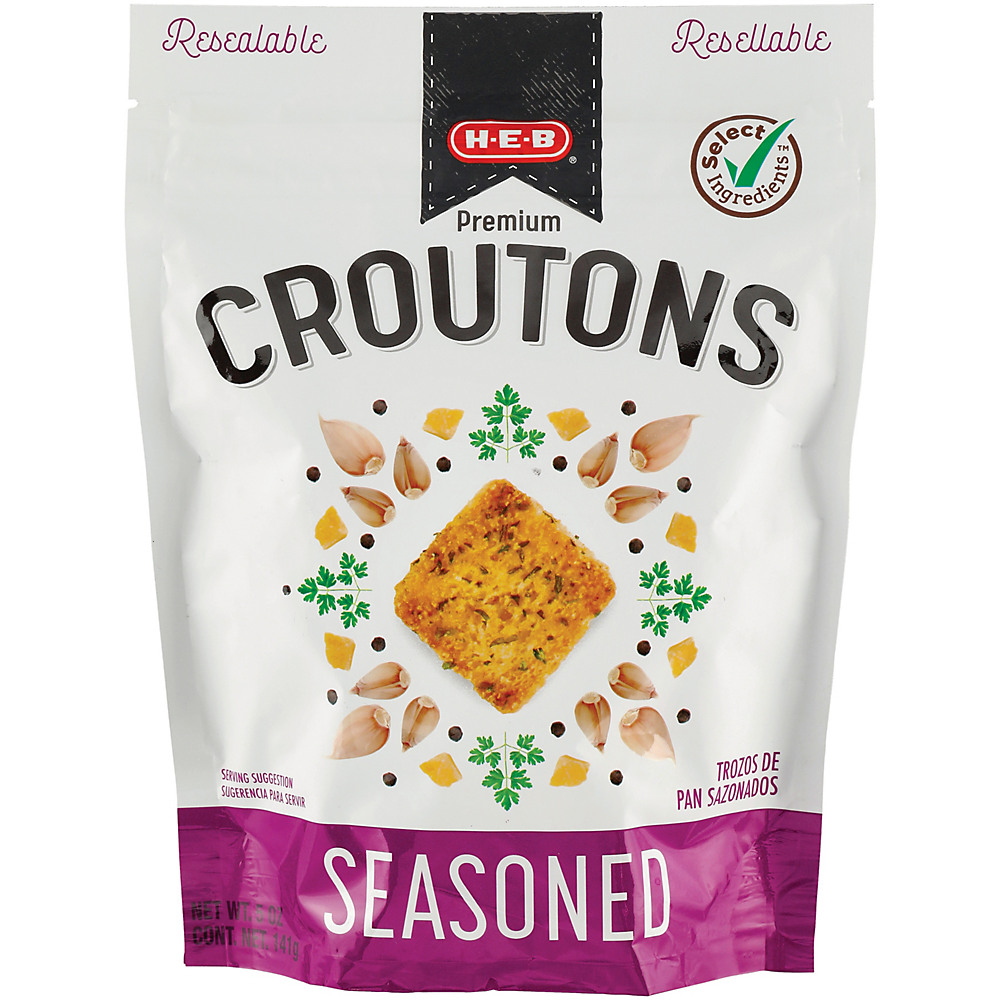 Calories in H-E-B Select Ingredients Seasoned Premium Croutons, 5 oz