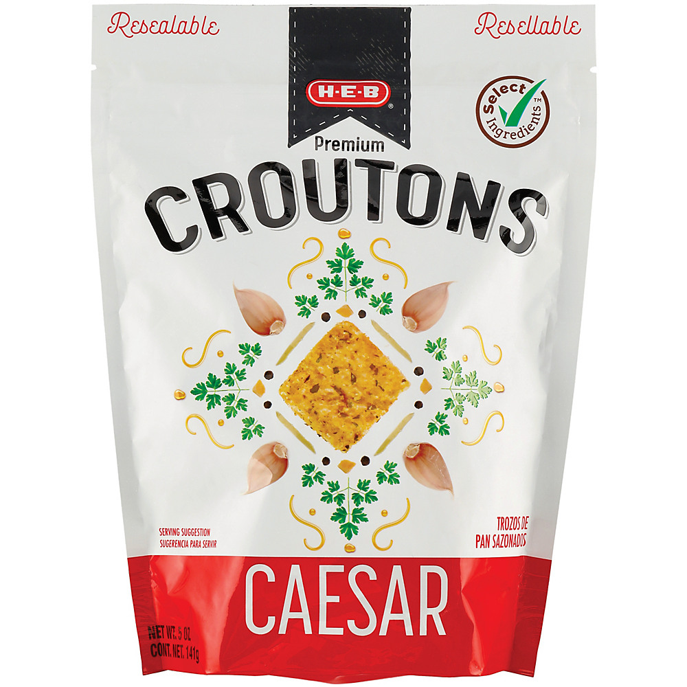 Calories in H-E-B Select Ingredients Caesar Premium Croutons, 5 oz