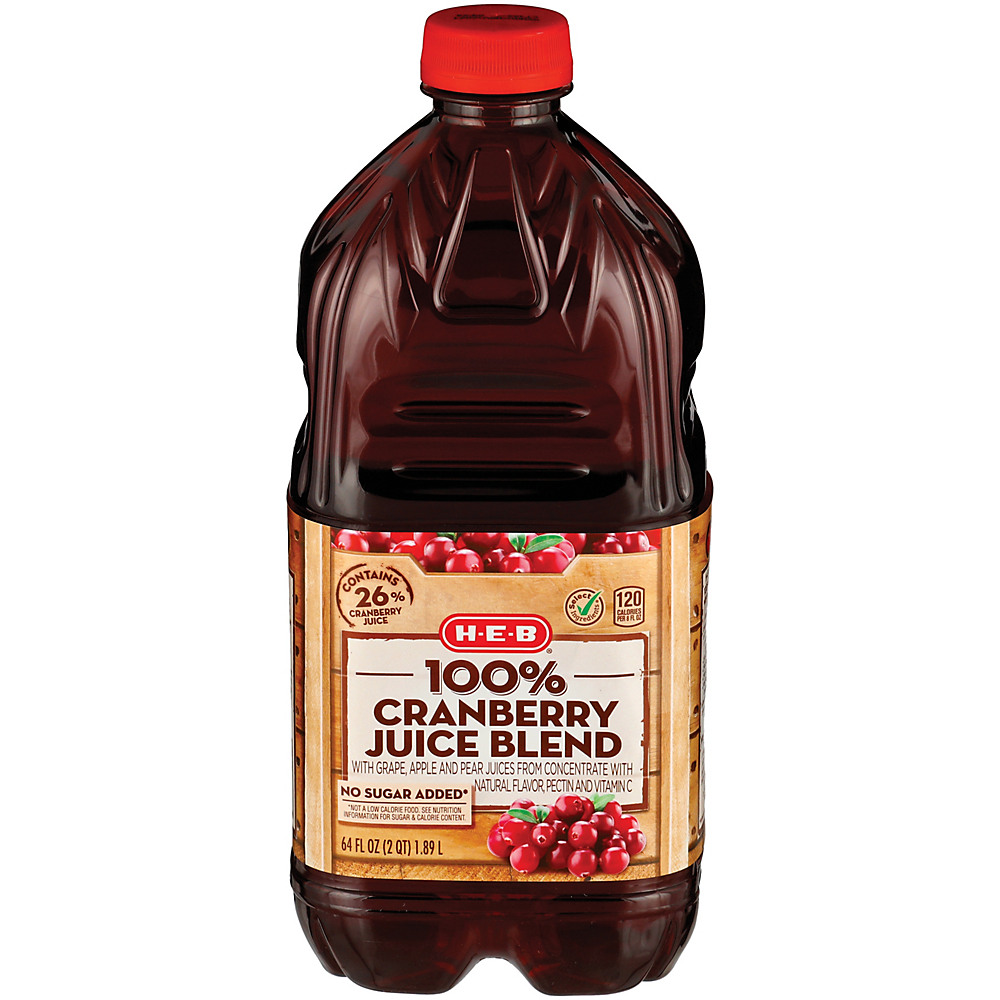 Calories in H-E-B Select Ingredients 100% Cranberry Blend Juice, 64 oz