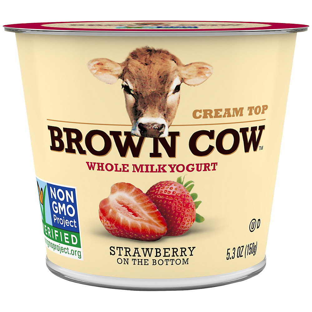 Calories in Brown Cow Cream Top Strawberry on the Bottom Whole Milk Yogurt, 5.3 oz
