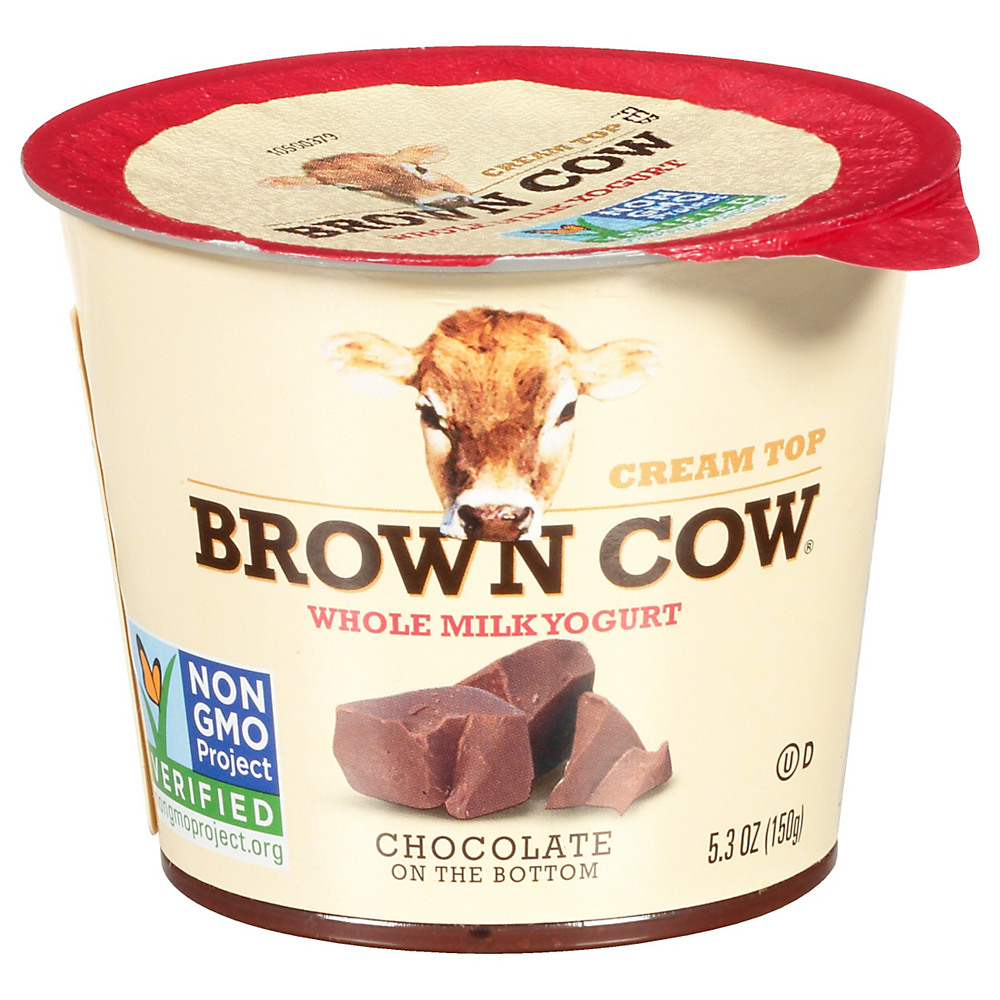 Calories in Brown Cow Cream Top Chocolate on the Bottom Whole Milk Yogurt, 5.3 oz