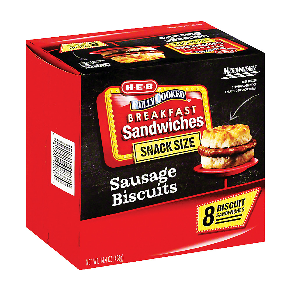 Calories in H-E-B Fully Cooked Sausage & Biscuits, 8 ct