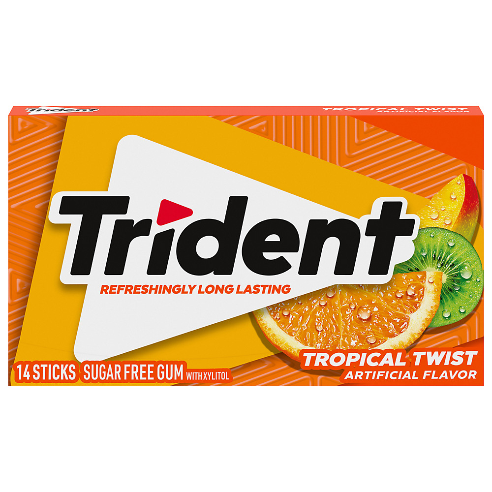 Calories in Trident Tropical Twist Sugar Free Gum, 14 ct