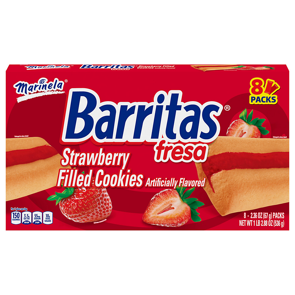 Calories in Marinela Barritas Barritas Fresa Strawberry Filled Fruit Bars, 18.88 oz