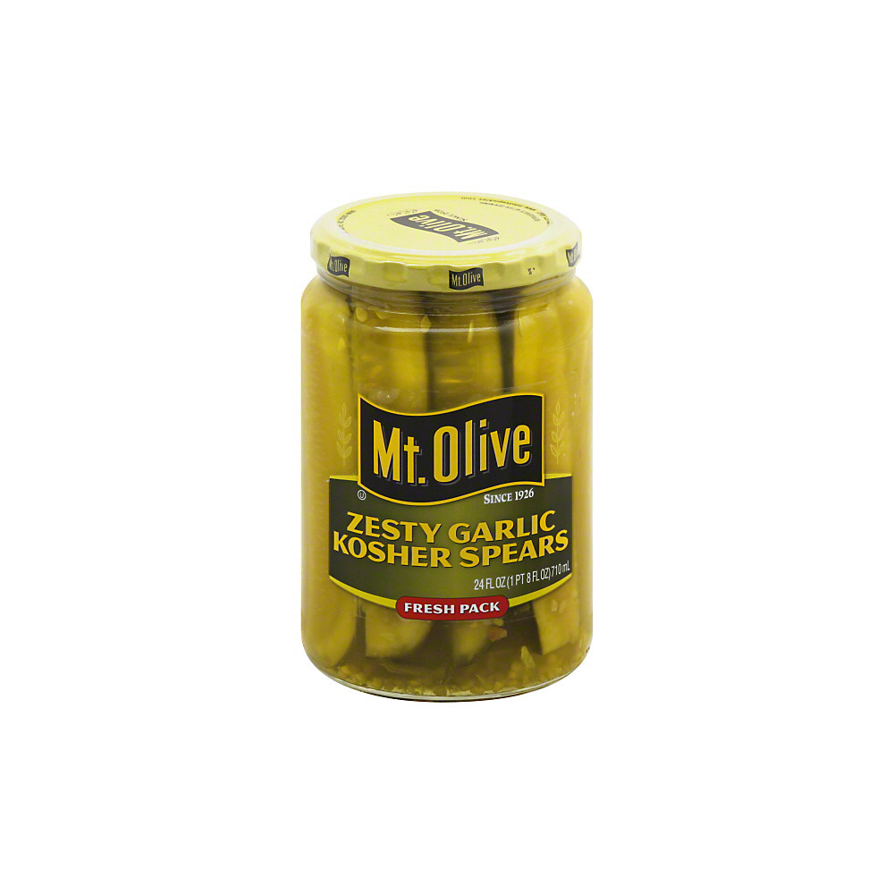 Calories in Mt. Olive Zesty Garlic Kosher Spears, 24 oz