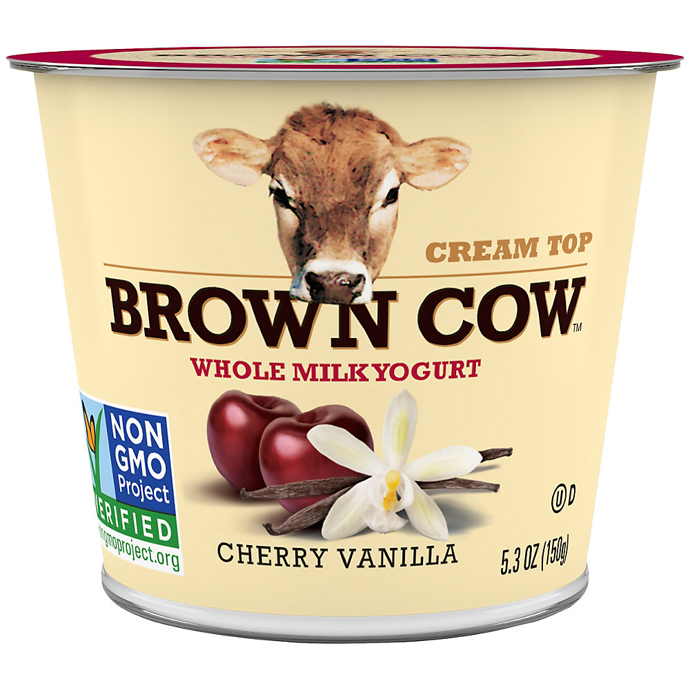 Calories in Brown Cow Cream Top Cherry Vanilla Whole Milk Yogurt, 6 oz