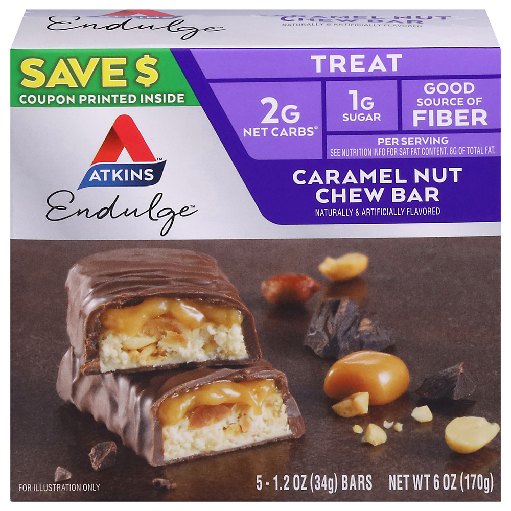 Calories in Atkins Endulge Caramel Nut Chew Bar, 5 ct