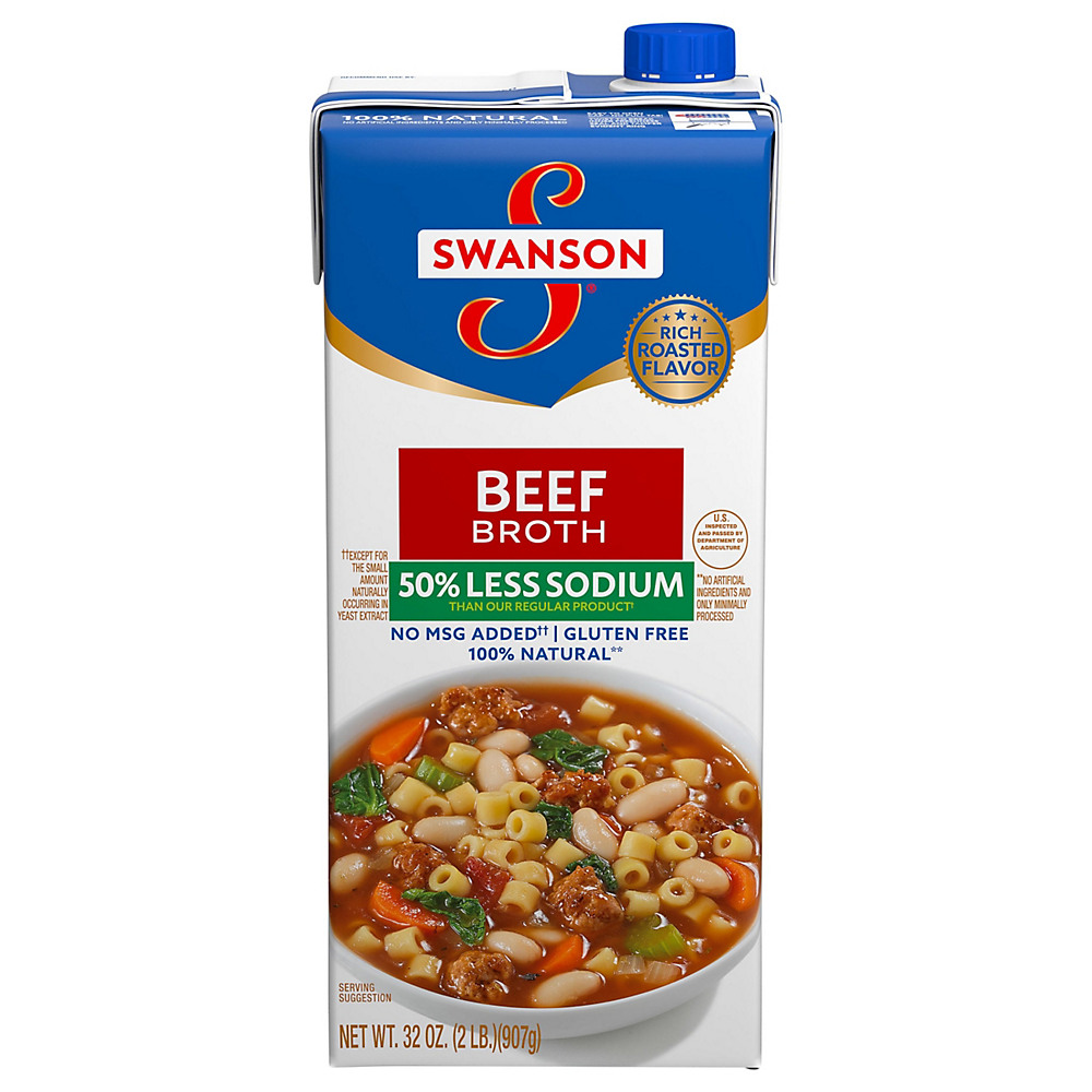 Calories in Swanson Reduced Sodium Beef Broth , 32 oz