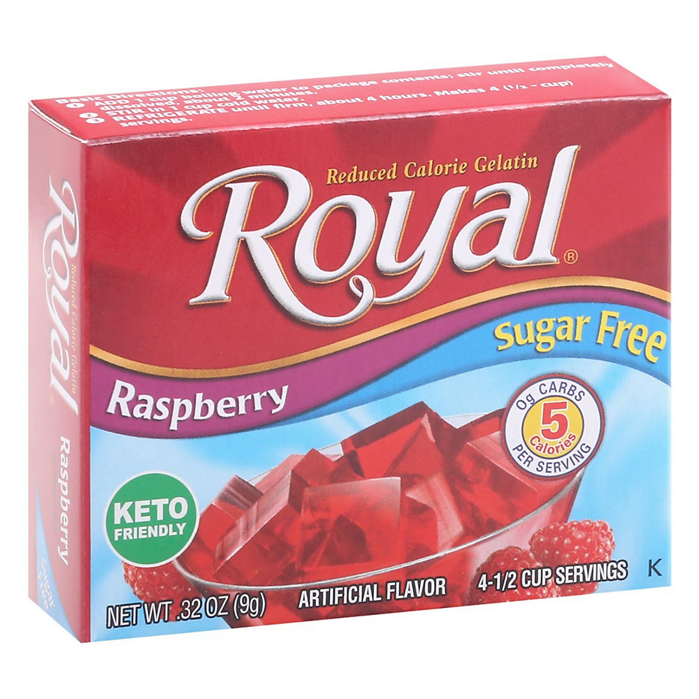 Calories in Royal Sugar Free Raspberry Gelatin Mix, 0.32 oz