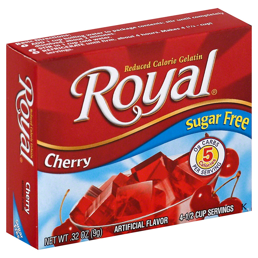 Calories in Royal Sugar Free Cherry Gelatin Mix, 0.32 oz
