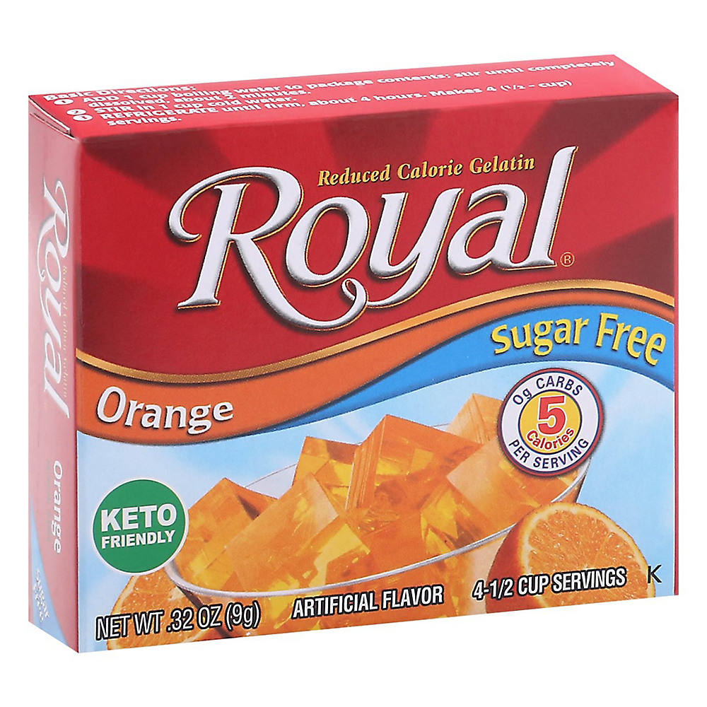 Calories in Royal Sugar Free Orange Gelatin Mix, 0.32 oz