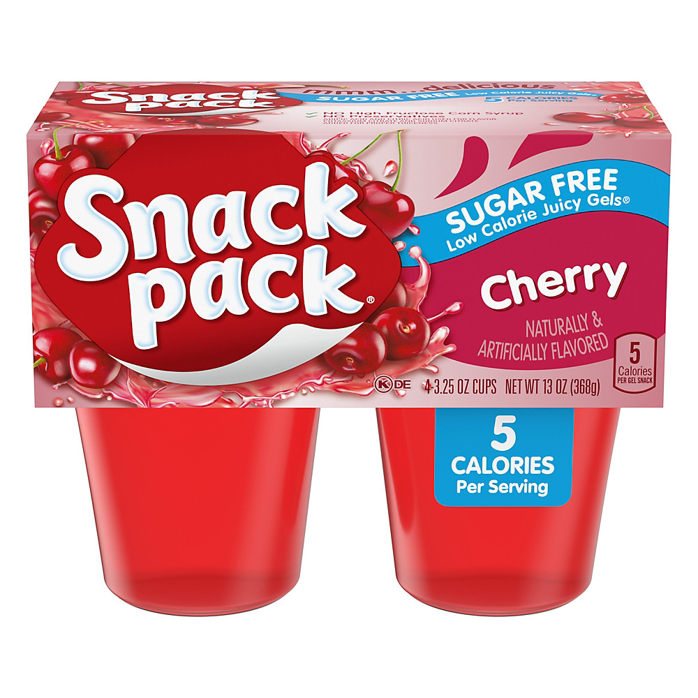 Calories in Hunt's Snack Pack Sugar Free Cherry Juicy Gels Cups, 4 ct
