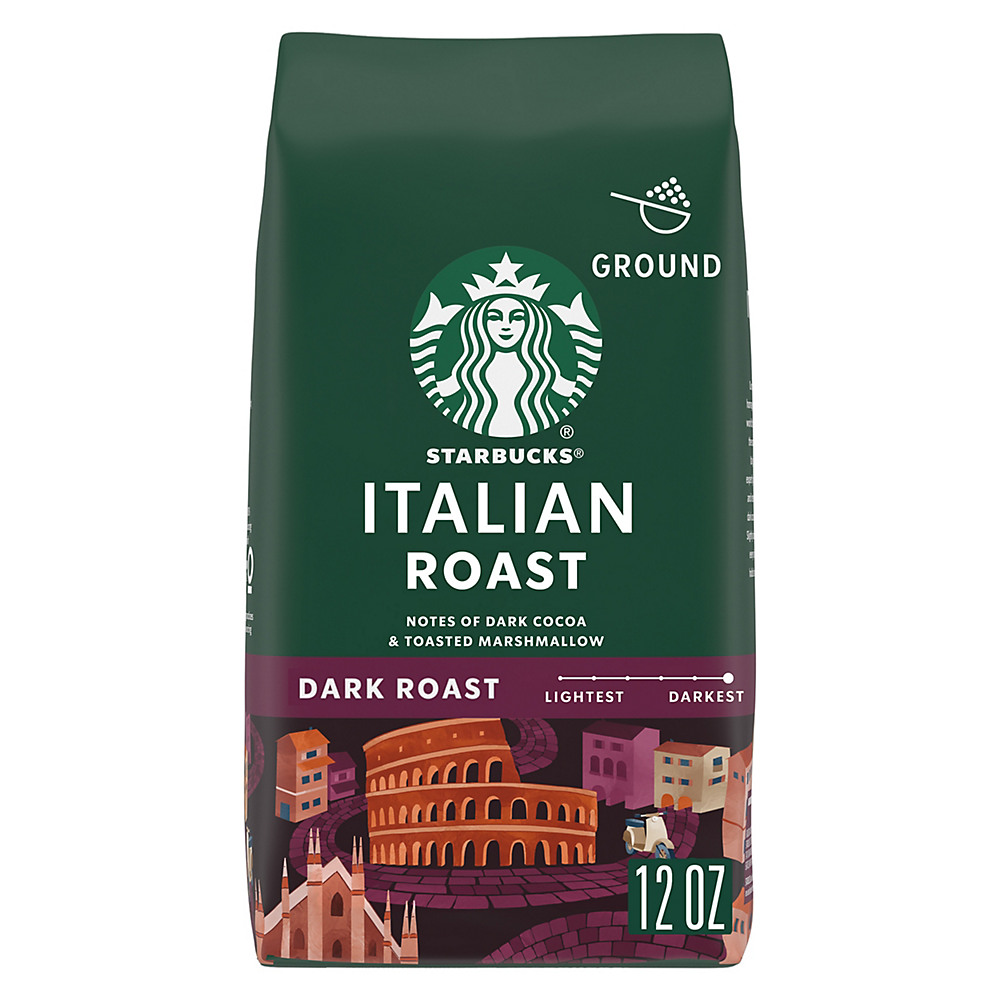 Calories in Starbucks Italian Roast Dark Roast Ground Coffee, 12 oz