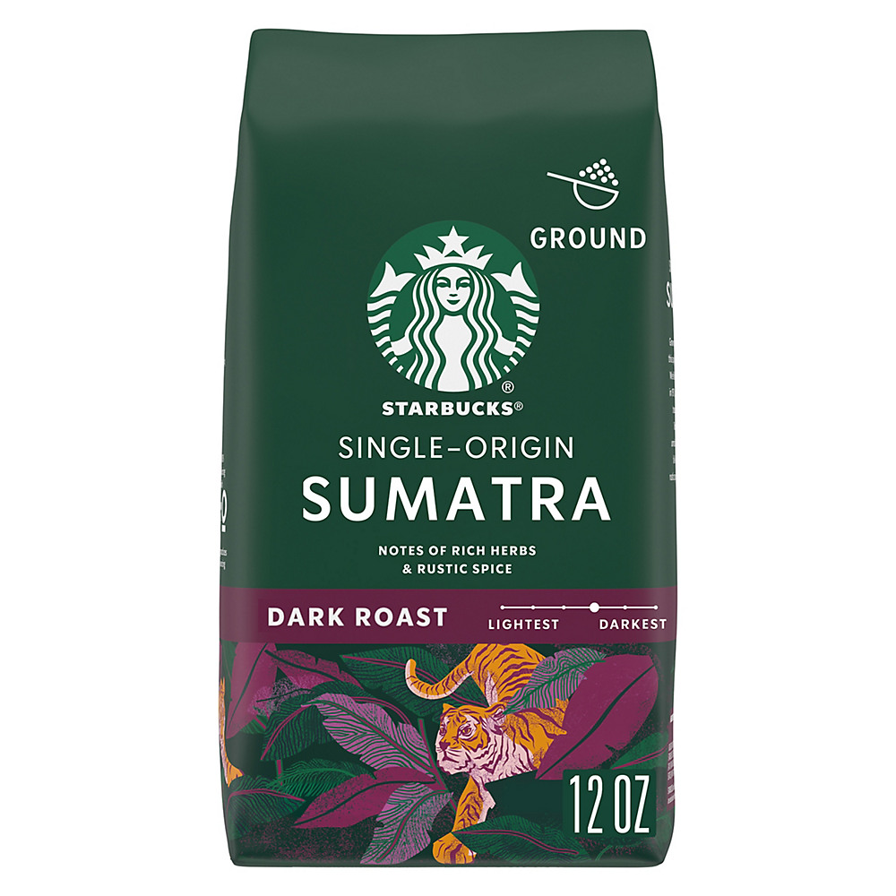 Calories in Starbucks Sumatra Dark Roast Ground Coffee, 12 oz