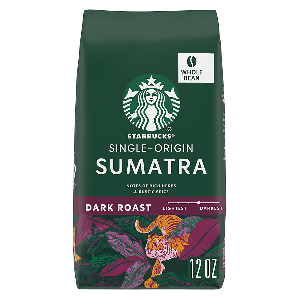 Calories in Starbucks Sumatra Dark Roast Whole Bean Coffee, 12 oz