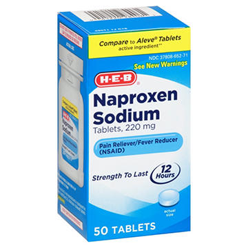 H-E-B Naproxen Sodium 220 mg Tablets, 50 ct