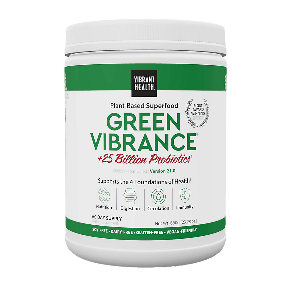 Calories in Vibrant Health Green Vibrance Organic Greens And Freeze Dried Grass Juices Powder, 24 oz