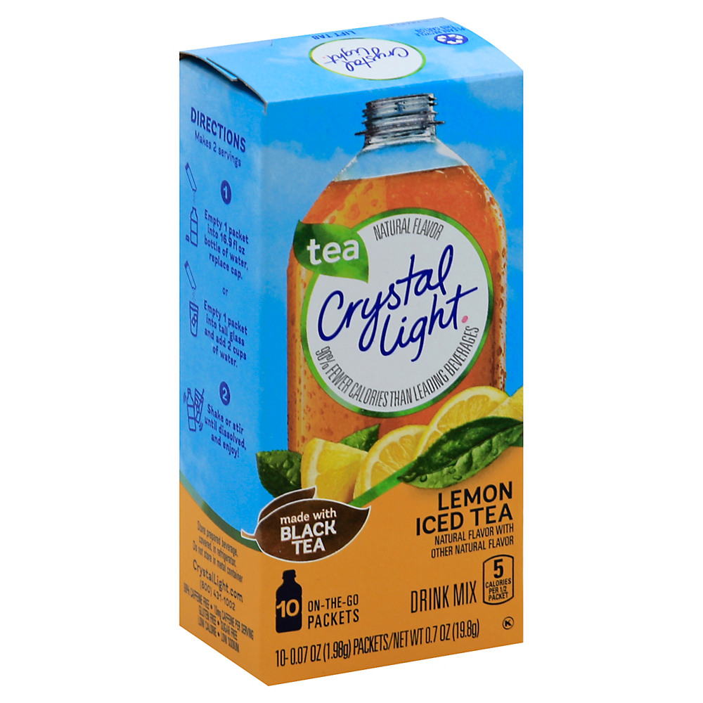 Calories in Crystal Light On The Go Natural Lemon Iced Tea Drink Mix, 10 ct