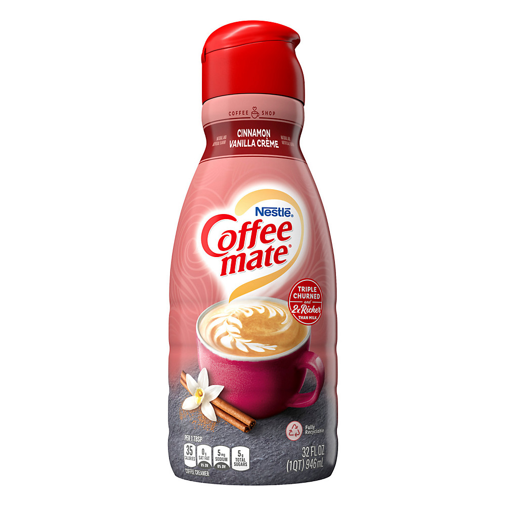Calories in Nestle Coffee Mate Cinnamon Vanilla Creme Liquid Coffee Creamer, 32 oz