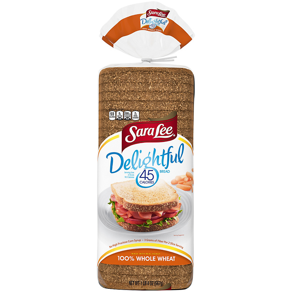 Calories in Sara Lee Delightful 100% Whole Wheat Bread with Honey, 20 oz