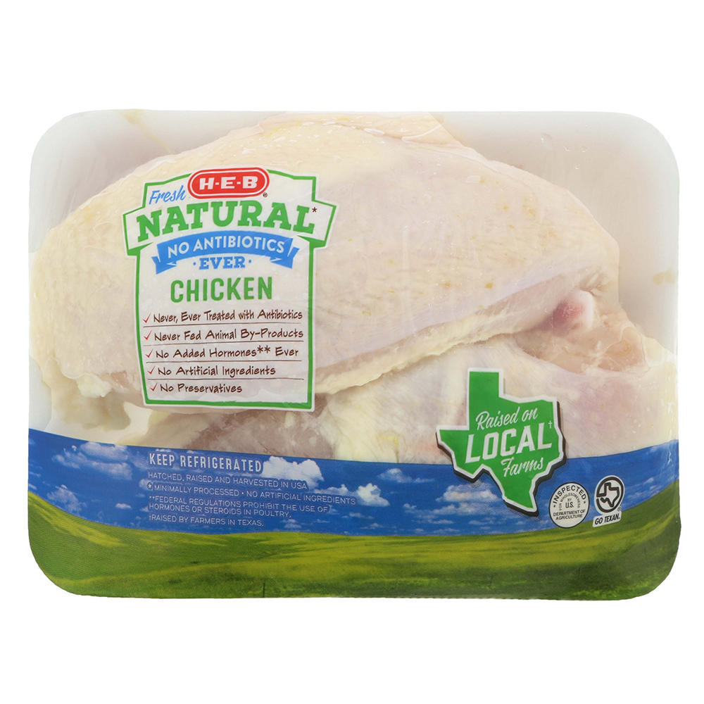 Calories in HEB Natural Bone In Split Chicken Breast, Avg. 2.83 lbs
