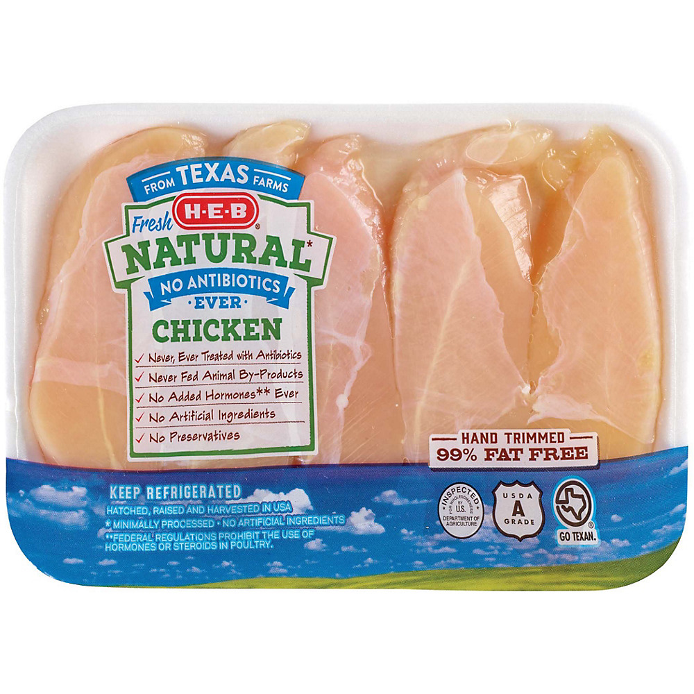 Calories in H-E-B Natural Boneless Chicken Breast Tenders, Avg. 1.02 lbs