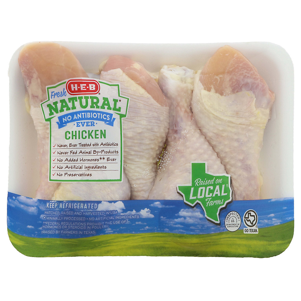 Calories in H-E-B Natural Chicken Drumsticks, Avg. 1.91 lbs