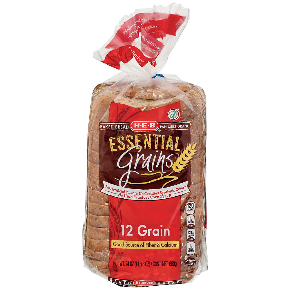 Calories in H-E-B Essential Grains 12 Grain Bread, 24 oz