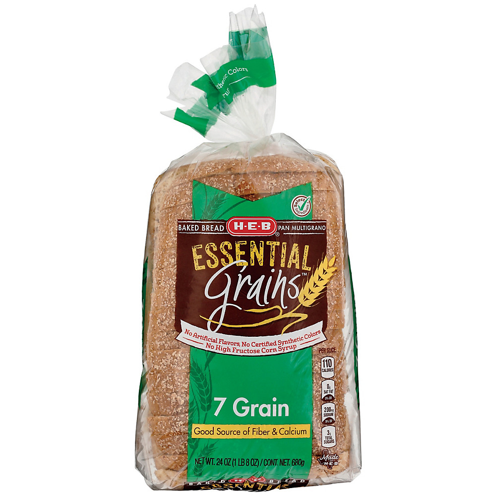 Calories in H-E-B Essential Grains 7 Grain Bread, 24 oz