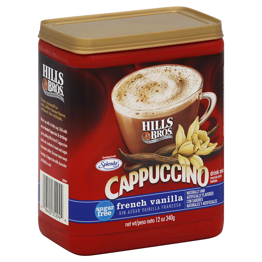 Calories in Hills Bros. Sugar Free French Vanilla Cappuccino Drink Mix, 12 oz
