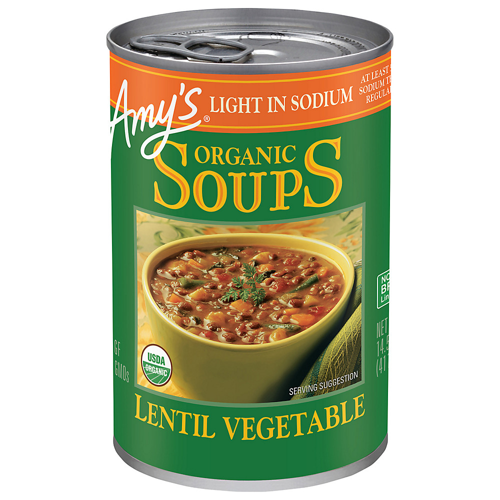 Calories in Amy's Organic Light in Sodium Lentil Vegetable Soup, 14.5 oz