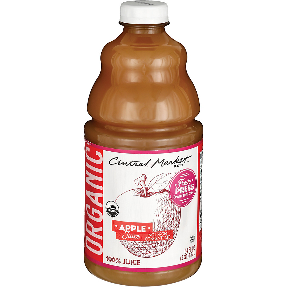 Calories in Central Market Organic 100% Fresh Pressed Apple Juice, 64 oz