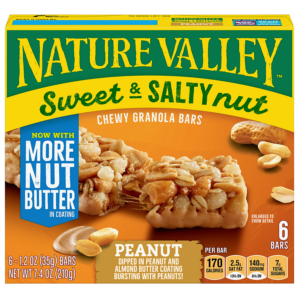 Calories in Nature Valley Sweet & Salty Nut Peanut Granola Bars, 6 ct
