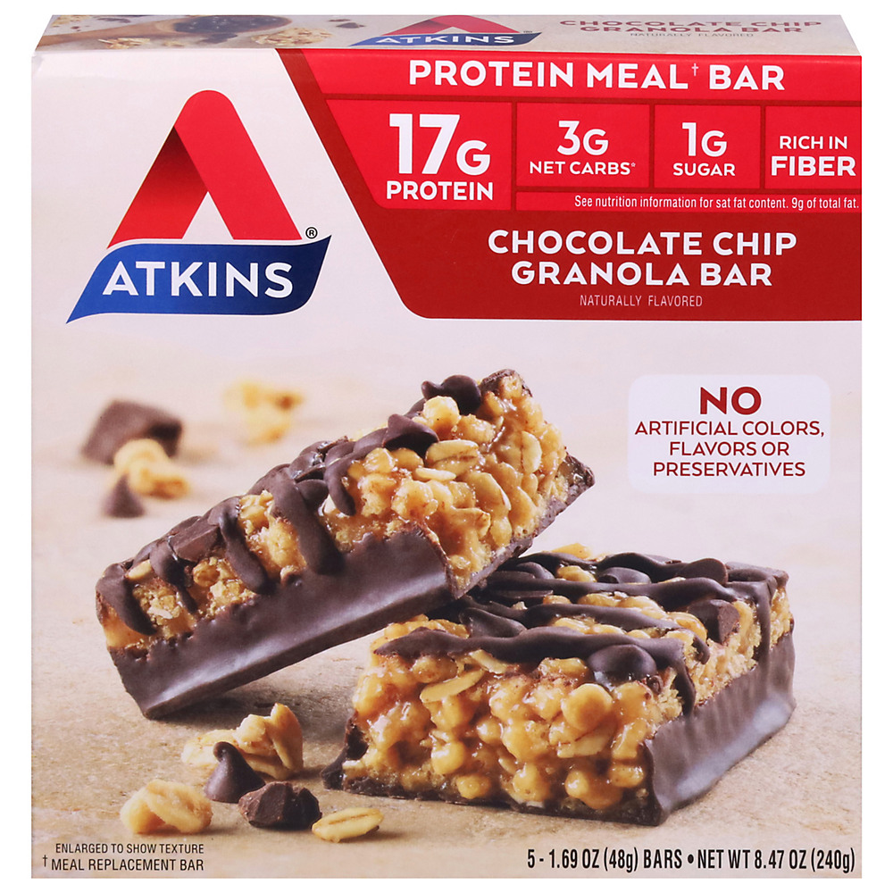 Calories in Atkins Advantage Chocolate Chip Granola Meal Bar, 5 ct